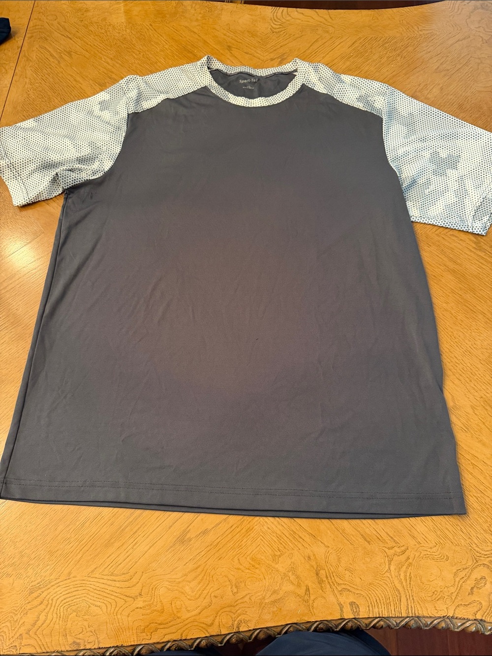 Sport-Tek Men's Short Sleeve Shirt in Charcoal with Light weight Gray XL